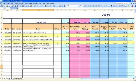 Product picture eBay Business Profit & Loss Accounting Spreadsheet